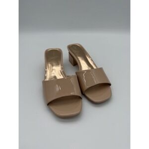Circus NY Nude Patent Slides-Block Heel-Women's 7M-Spring-Romance-Easter